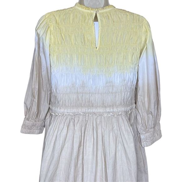 APIECE APART Aldea Smocked Mini Dress in Soft Dip Dye NWT Organic Cotton Size XS - Picture 8 of 11